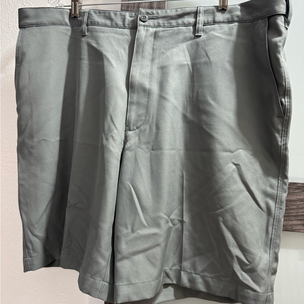 Pga Tour Men's Light Gray Flat Front Shorts